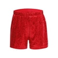thumbnail image 3 of TiaoBug Kids Girls Sequins Shorts Gymnastics Tumbling Athletic Cheer Dance Bottoms Summer Hot Pants Red 12, 3 of 7