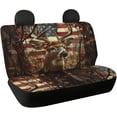 thumbnail image 2 of ZEN Hunting Deer Car Seat Covers for Women Men Rear Bench Seat Cover American Flag Car Accessories Universal Saddle Blanket Seats Protective Cover Fit Trucks SUV Van, 2 Pcs Set, 2 of 11