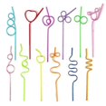 thumbnail image 1 of 20pcs Crazy Straws Disposable Pvc Shaped Straws Curved Straws Party Oral Muscle Rehabilitation Training Autism Fun, 1 of 2