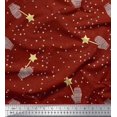 thumbnail image 1 of Soimoi Red Rayon Fabric Musical Symbol & Star Fabric Prints By Yard 42 Inch Wide, 1 of 3