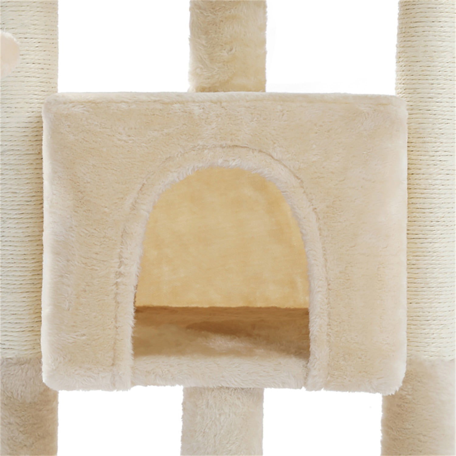 Pefilos Cat Tree Cat Houses for Outdoor Cats Cat Condo for Large Cats with Sisal Scratching Posts, Cat Nest for Indoor Cats Plush Perch, Cat Tower Furniture Cat Bed, Beige Pefilos Cat Tree Cat Houses for Outdoor Cats Cat Condo for Large Cats with Sisal Scratching Posts, Cat Nest for Indoor Cats Plush Perch, Cat Tower Furniture Cat Bed, Beige