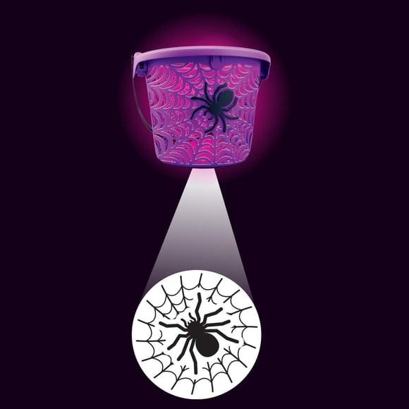 Cubo de proyección LED con telaraña para Halloween MAGIC SEASONS