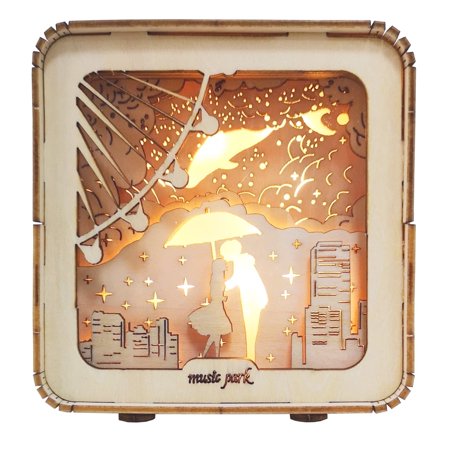 Music Park 3D Wooden Puzzles Love Model Kit Night Lights Desk Decorations Birthday Gifts For Women Age14+