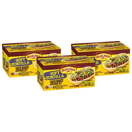 (3 Pack) Old El Paso Stand 'N Stuff Soft Taco Dinner Kit, 10.9