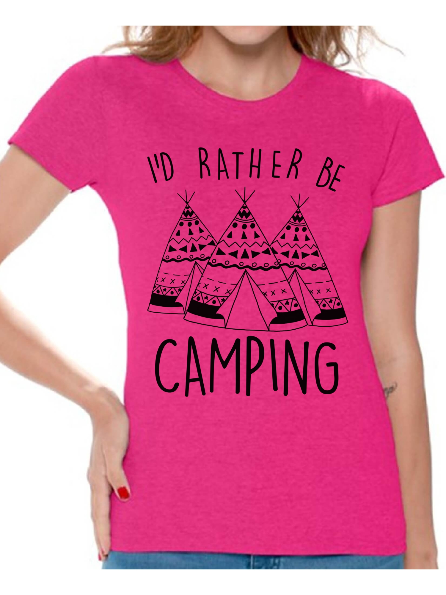 Awkward Styles I'd Rather be Camping Women TShirt Camper T Shirt for