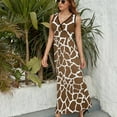 thumbnail image 6 of Giraffe Print Dress Summer Street Style Bohemia Long Dresses Female Sleeveless Printed Maxi Dress, 6 of 9