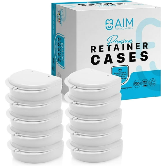 ADS Retainer Case with Vent Holes, Perfect Retainer Holder, Mouth Guard Case, Aligner Case, Retainer Cases (White-Pack of 10)