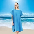 thumbnail image 4 of Surf Poncho Changing Robe Front Lightweight Microfiber with Soft Wetsuit Changing Towel for Outdoor Sports, Swim - Medium Blue, 4 of 8