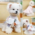 thumbnail image 3 of CSChome Pet Dress Lapel Collar Eye-catching Soft Texture Floral Print Dog Princess Costume, 3 of 6