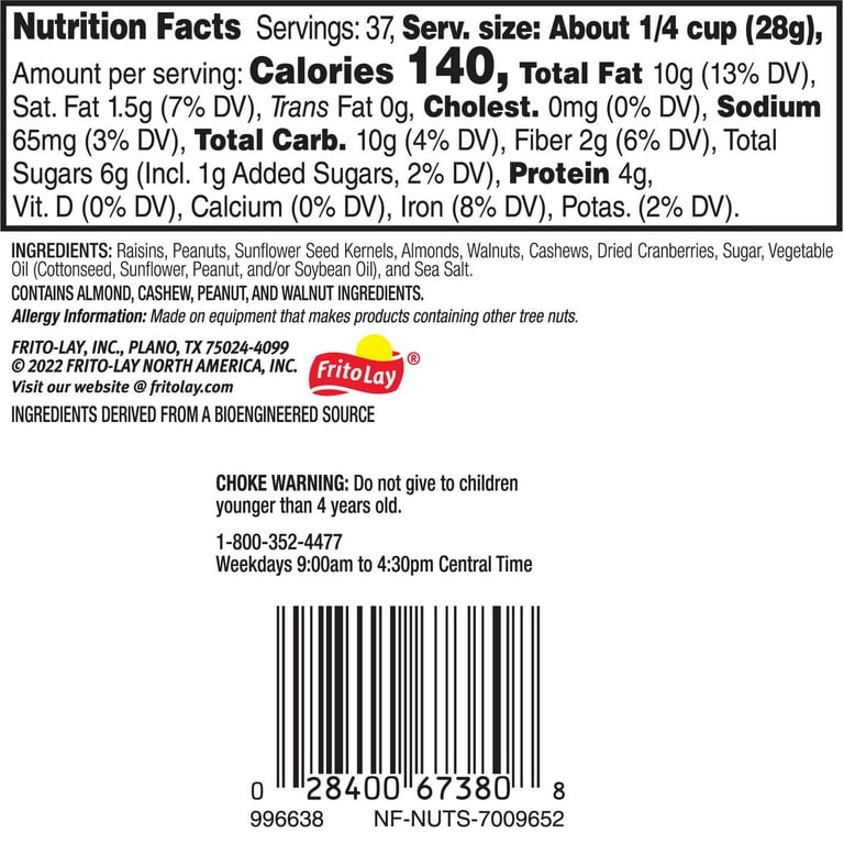 Nut Harvest Mix, 37oz Jar (Cashews, Walnuts, Almonds, Peanuts