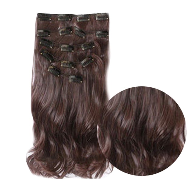 16 Pcs Postiches de 60 cm pour Extensions de Cheveux Naturelles Semblables, Perruque à Clip Synthétique, extension de Cheveux en Fibre, Extensions de Perruque