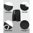 thumbnail image 5 of NY Threads 5 Pack Men's Athletic Shorts Quick Dry Loose-Fit Lightweight Running Workout Gym Shorts with Pockets, Medium, Black/Black/Black/Black/Black, 5 of 7