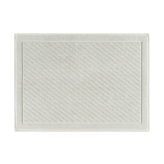 Host & Home Cotton Bath Rug, Stylish Textured Woven Design, Slip Resistant Backing, 17x24, Grey