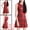 Red, variant on Junior's Round Neck Sleeveless Plaids A-Line Fit and Flare Mini Dress