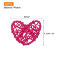 thumbnail image 2 of Unique Bargains 20Pcs Heart Shaped Rattan Ball Vase Filler Natural Rattan for Wedding Home Decoration Rose 2 in, 2 of 5