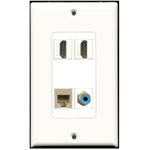 Ultra Spec Cables 2 Port HDMI 1 Port RCA Green 1 Port Phone RJ11 RJ12 Beige Wall Plate DecorZ