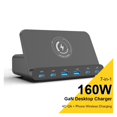 thumbnail image 2 of 160W GaN USB Charging Station with Wireless Charging 65W PD PPS 45W Fast Charger, 2 of 4