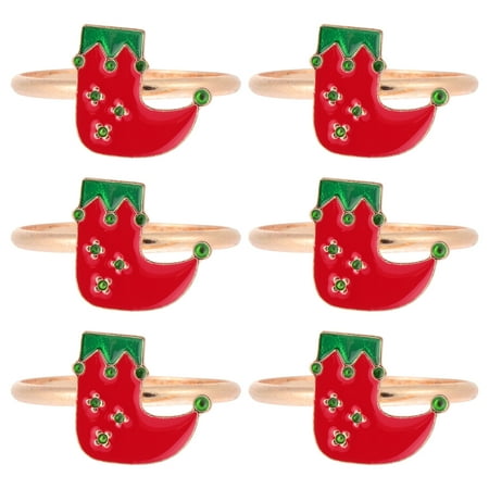 

FRCOLOR 6Pcs Christmas Elements Pattern Napkin Buckles Delicate Napkin Buckles