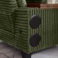 thumbnail image 5 of Aukfa Corduroy Chaise Lounge Chair with Ottoman, Hidden Rotating Table, Storage Armrest with Cup Holder, USB Port & Bluetooth Speaker, Olive, 5 of 8