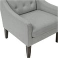 thumbnail image 4 of JERFIT Modern Button Tufted Accent Chair with Wood Legs, Gray Polyester Fabric Upholstered Armchair for Living Room, Bedroom, 4 of 10