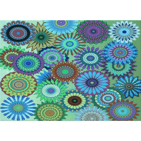 Ahgly Company Machine Washable Indoor Rectangle Transitional Turquoise Green Area Rugs, 7' x 9'