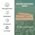 thumbnail image 5 of Organic Textiles Premium Organic Cotton Bed Sheets (3 Pcs.) Set, GOTS Certified - 550 Thread Count (Twin-XL, Sand Brown), 5 of 6