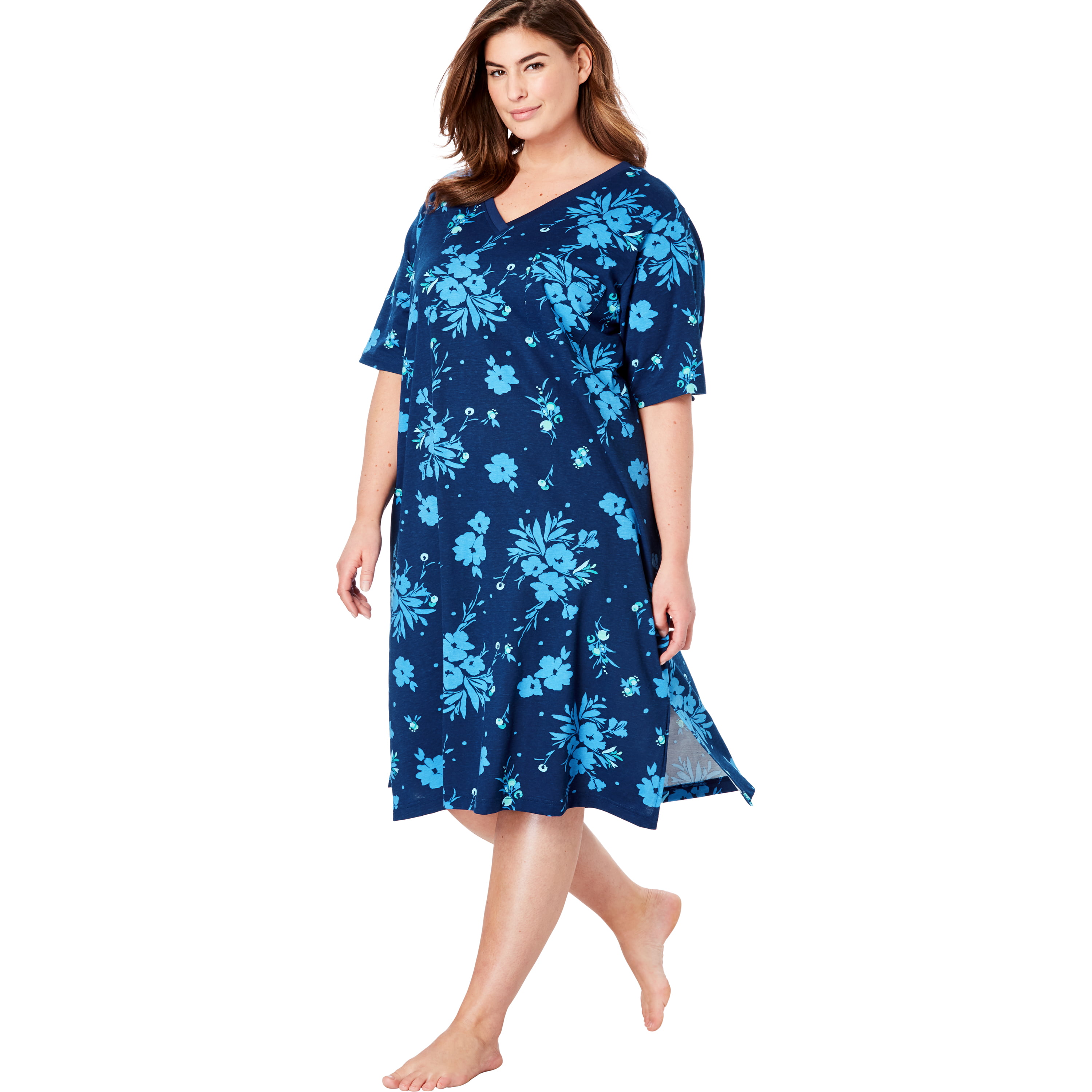 Dreams & Co Women's Plus Size Print Sleepshirt Nightgown 