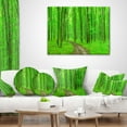 thumbnail image 3 of Designart Pathway in Bright Green Forest - Modern Forest Throw Pillow - 18x18, 3 of 4