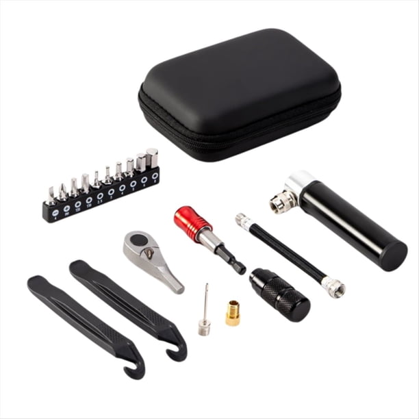 Kit de Herramientas para Reparación de Bicicletas, Multiherramienta con Minibomba y Trinquete Reversible para Camping y Viajes.