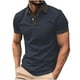 thumbnail image 1 of Camisetas Elvqul para Caballero Playa Gris Oscuro Manga Corta sin Estampado con Solapa Abotonada, 1 of 2