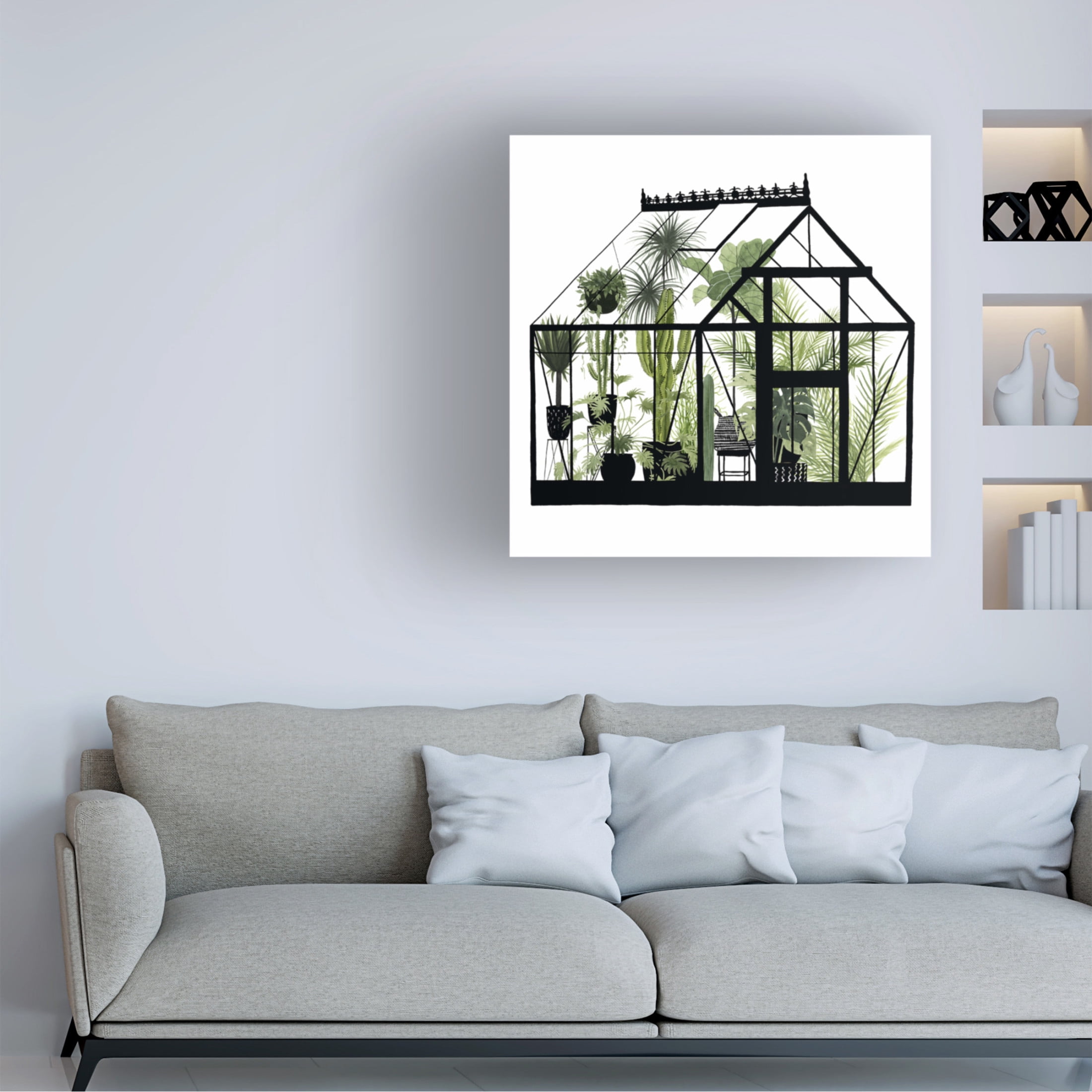 Canvas Wall Art - Grace Popp 'Glass House II' Wall Art for Living Room, Bedroom, or Office Décor by Trademark Fine Art - 24 x 24 Inches