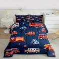 thumbnail image 2 of Homewish Fire Truck Queen Comforter Set,Ambulance Vehicle Bedding Sets,Red Deepblue Bedding Comforter Set For Kids,Microfiber Bedroom Decor Reversible,3 Pieces, 2 of 8