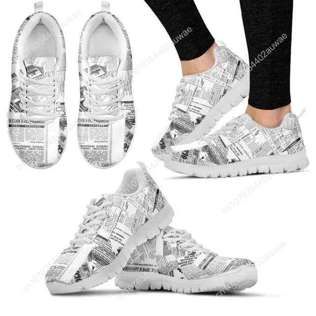 Gradient Mignon Couronne Imprimé Dents Espadrilles Mode Confortables Lacets Chaussures d'Infirmière Extérieur Rue Tendance Respirantes Chaussures Plates
