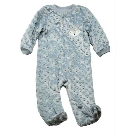 Le Top Bebe Baby Boys Long Sleeve Footie (0-3 Months, Blue)