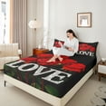 thumbnail image 4 of Castle Fairy Romantic Rose Twin Sheet Sets for Boys Girls,Black Red Bedding, 4 of 7