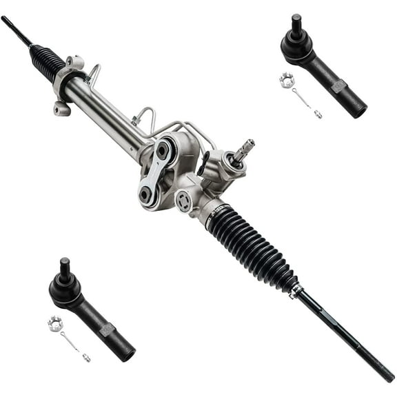Detroit Axle - Rack & Pinion Kit for Silverado Sierra Yukon XL 1500 Chevrolet GMC Tahoe Avalanche Escalade ESV EXT, Power Steering Rack & Pinion Assembly, 2 Front Outer Tie Rods Replacement