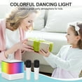 thumbnail image 3 of Karaoke Machine Portable Bluetooth Speaker with 2 Wireless Microphones for Adults  Kids with Lights Supports USB TF FM AUX for Birthday Xmas Gifts for Girls Boys Family Home Party, 3 of 7