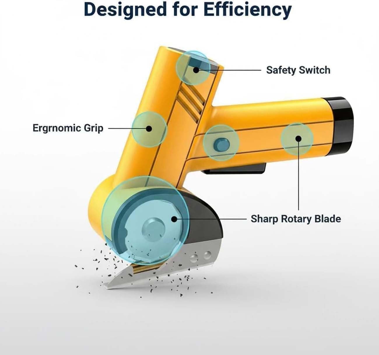 Rechargeable High-Speed Cardboard Cutter,Electric Box Cutter Rotary Tool with Safety Lock and LED Light for Fabric, Leather, Carpet, Cardboard, Plastic