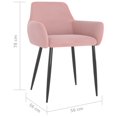 thumbnail image 4 of vidaXL Dining Chairs 6 pcs Pink Velvet, 4 of 5