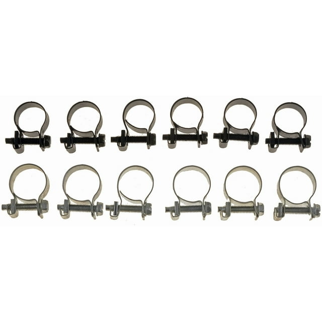 Help By Dorman Hose Clamp 55172 9/16 Inch To 5/8 Inch Clamping Range; Worm Gear Style; Steel; Set Of 12; Card