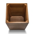 thumbnail image 2 of 10" Traditional Solid Teak Small Waste Basket, 2 of 3