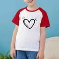 thumbnail image 5 of Cethrio Kids Girls Boys T-Shirts, 2025 Casual Short Sleeve Love Print Summer Tops Red Size 9-10 T, 5 of 9