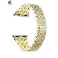thumbnail image 3 of PULLIMORE Bling Replacement Bracelet iWatch Band Glitter Diamond Rhinestone Stainless Steel Metal Wristband Strap Apple Watch Band 38mm 42mm for Series 8/7/6/5/4/3/2/1 SE (Gold), 3 of 9