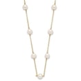 thumbnail image 2 of Primal Gold 14 Karat Yellow Gold 5.5-6.5mm White Near Round Freshwater Cultured Pearl 12-station Necklace, 2 of 4