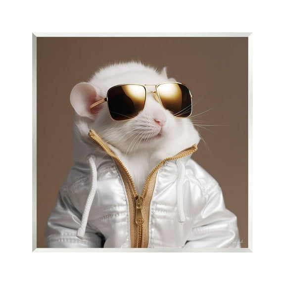 Stupell Industries Fashionable White Mouse Animals & Insects Painting Unframed Art Print Wall Art, 12 x 12