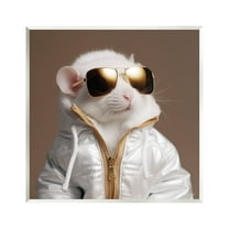 Stupell Industries Fashionable White Mouse Animals & Insects Painting Unframed Art Print Wall Art, 12 x 12