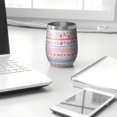thumbnail image 3 of 12oz Stemless Wine Tumblers Pioneer Flower Vacuum Insulated Stainless Steel Travel Tumbler Cups Mug with Lid and Straw for Champaign,Cocktail,Beer with Cleaning Brush, 3 of 5