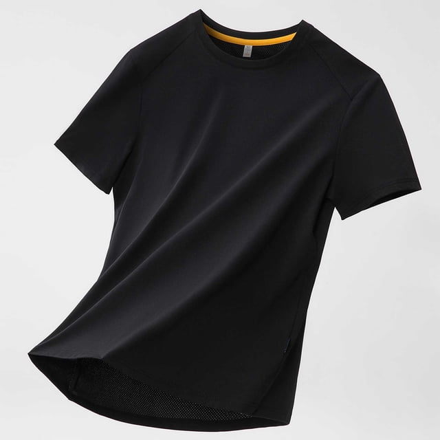 Styesk T Shirts for Man Man Solid-Color Casual Elastic Sports Short Sleeved Round-Neck Blouses