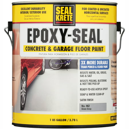 Seal Krete Epoxy-Seal Slate Gray Concrete & Garage Floor Paint, 1 (Best Way To Paint Concrete)