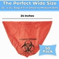 thumbnail image 4 of Mop Mob 24" Red Leakproof Biohazard Waste Bags in English/Spanish, 50 Pack, 4 of 8